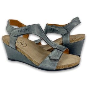 Taos Sheila Leather Wedge Sandals